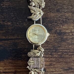 JENNIE B - Vintage Gold-Tone Women's Charm Bracelet Watch